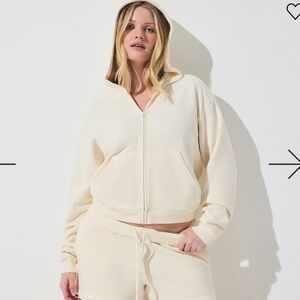 NWT Skims French Terry Hoodie Sweatshirt new ecru cream